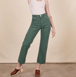 Big Bud Press Green Work Pants Straight Leg Elastic Waistband Size XXS